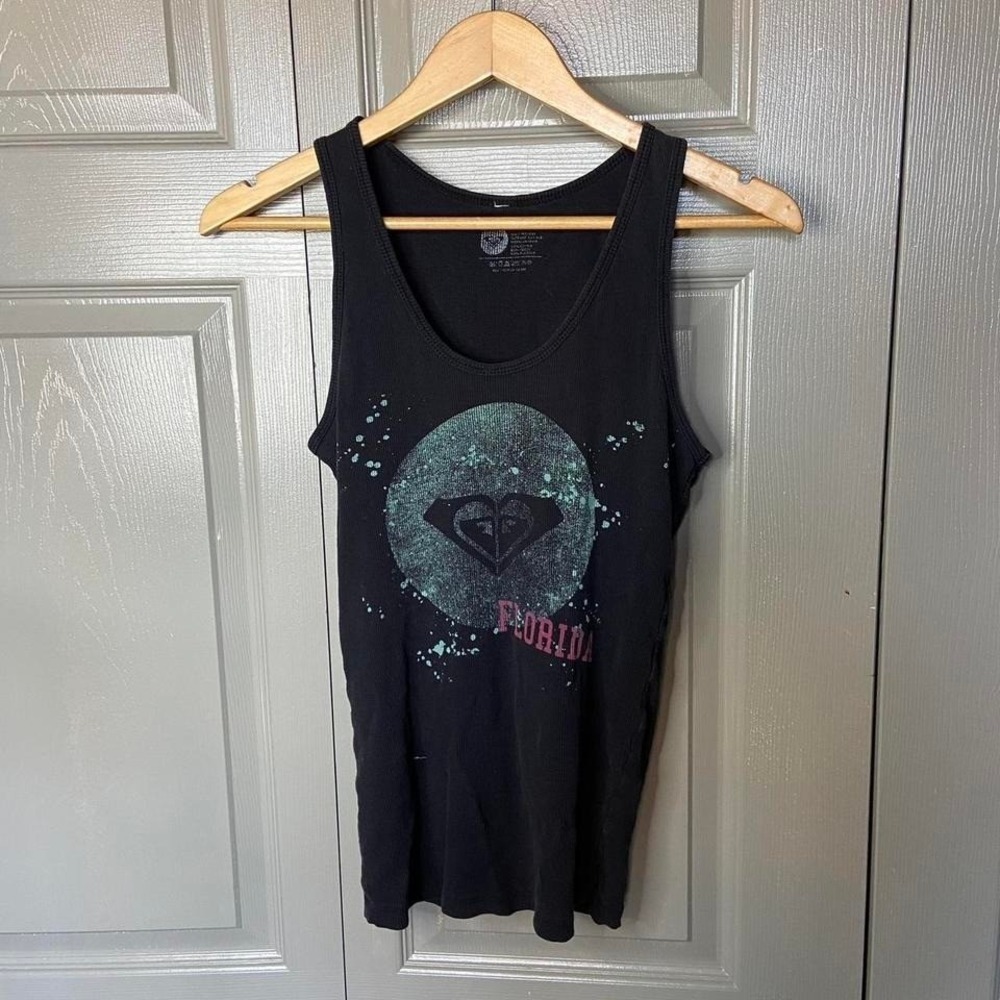 roxy‎ tank top size M roxy surfwear surf beach preppy tank top cami black